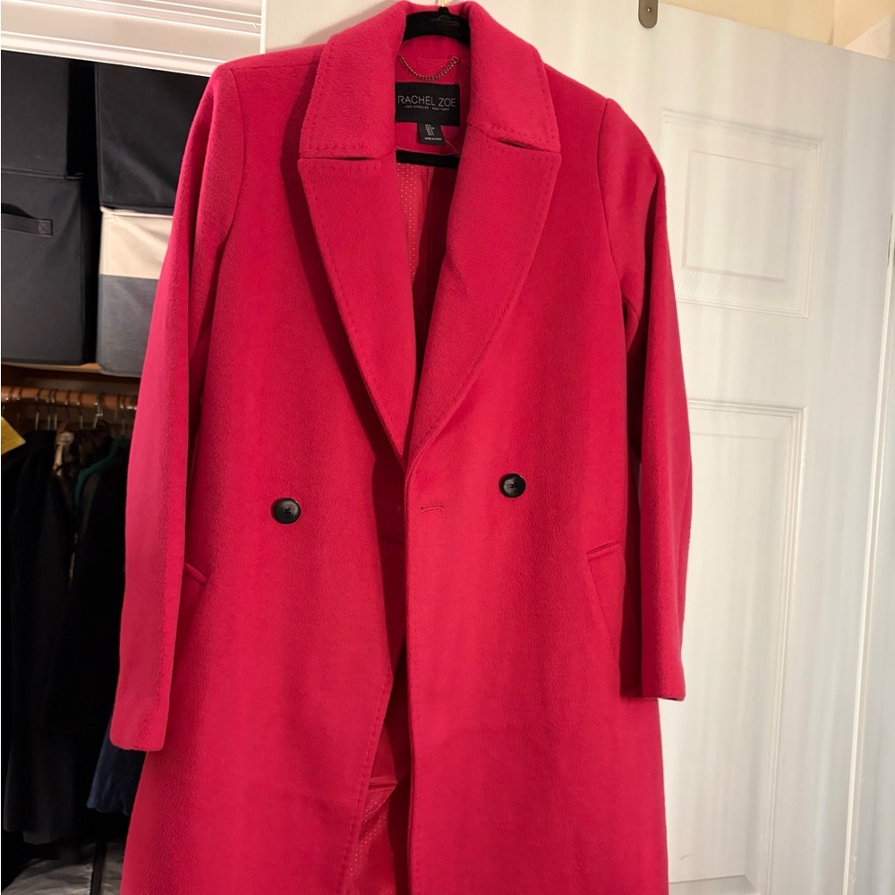 NWOT Rachel Zoe Women's hot pink wool blend Coat S Small